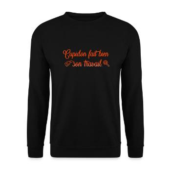 VALENTINES DAY HEART LOVE LOVE ROSE 1 - Unisex Sweatshirt - black - Front - Alina (178cm) & Michal (187cm)