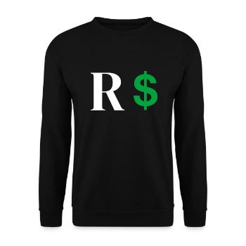 Letter r dollar - Unisex Sweatshirt - black - Front - Alina (178cm) & Michal (187cm)