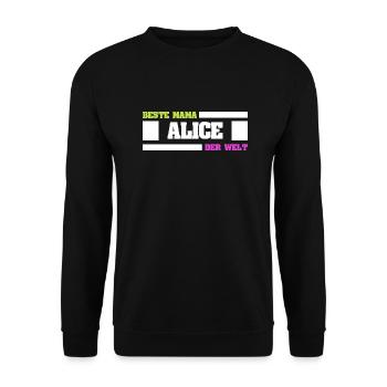 Gift for Alice - Unisex Sweatshirt - black - Front - Alina (178cm) & Michal (187cm)