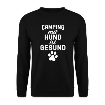 Camping Hund witzig - Unisex Pullover - Schwarz - Vorne - Alina (178cm) & Michal (187cm)