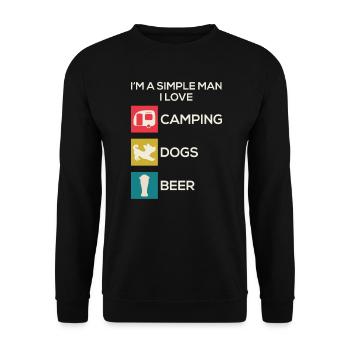 Chien camping homme drôle - Sweat-shirt Unisexe - noir - Devant - Alina (178cm) & Michal (187cm)