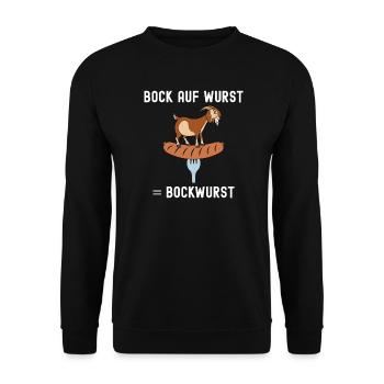 Bock auf Wurst Bockwurst - Unisex Pullover - Schwarz - Vorne - Alina (178cm) & Michal (187cm)