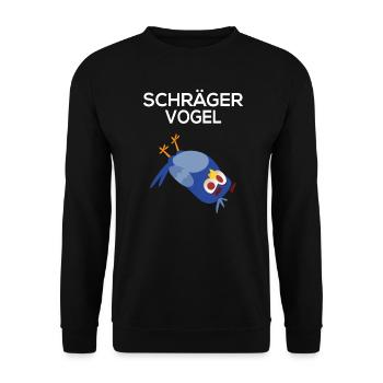 Schräger Vogel lustig - Unisex Pullover - Schwarz - Vorne - Alina (178cm) & Michal (187cm)
