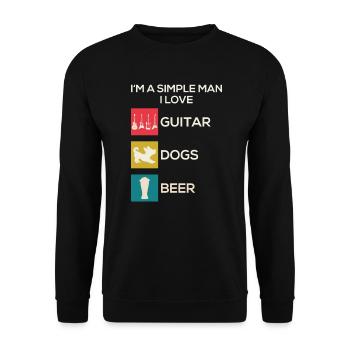 Gitarre Gitarrist Hunde Bier - Unisex Pullover - Schwarz - Vorne - Alina (178cm) & Michal (187cm)