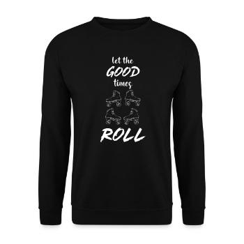 Rollschuh fahren rollen Rollschuhe - Unisex Pullover - Schwarz - Vorne - Alina (178cm) & Michal (187cm)