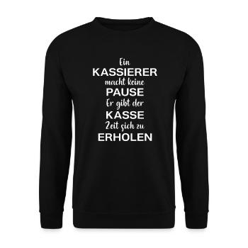 Kassierer Verkäufer Kasse - Unisex Pullover - Schwarz - Vorne - Alina (178cm) & Michal (187cm)