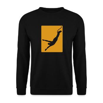 Bungee Jumping Sprung - Unisex Pullover - Schwarz - Vorne - Alina (178cm) & Michal (187cm)