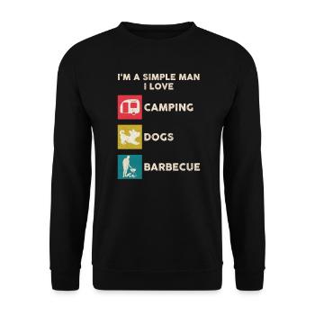Camping Hund Grillen Mann - Unisex Pullover - Schwarz - Vorne - Alina (178cm) & Michal (187cm)