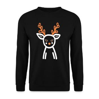 Mein Lieber , Natur, Kunst , Reh, Hirsch - Unisex Pullover - Schwarz - Vorne - Alina (178cm) & Michal (187cm)