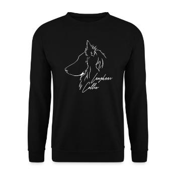 Langhaar Collie Profil Hunde Hund Wilsigns - Unisex Pullover - Schwarz - Vorne - Alina (178cm) & Michal (187cm)