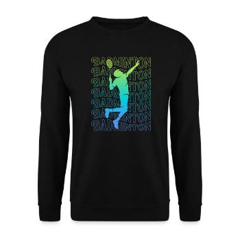 Badmintonspieler Badminton Federball Jungen - Unisex Pullover - Schwarz - Vorne - Alina (178cm) & Michal (187cm)