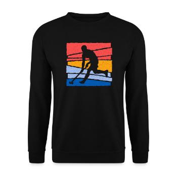 Hockey Vintage Hockey Joueur Hockey sur gazon enfants - Sweat-shirt Unisexe - noir - Devant - Alina (178cm) & Michal (187cm)