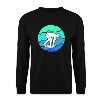 Schwimmer Schwimmen Schwimmsport Schwimm Jungen - Unisex Pullover - Schwarz - Vorne - Alina (178cm) & Michal (187cm)