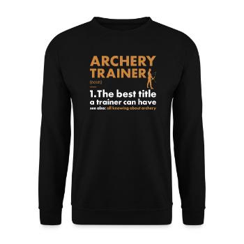 Sports Trainer Archery - Unisex Sweatshirt - black - Front - Alina (178cm) & Michal (187cm)
