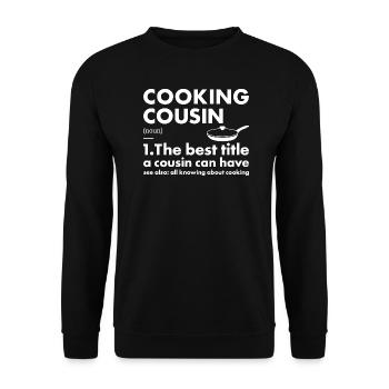 Cook Cousin Definition Cooking - Unisex Sweatshirt - black - Front - Alina (178cm) & Michal (187cm)