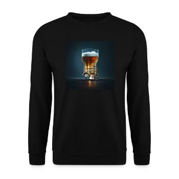 Beer engine - Unisex Sweatshirt - black - Front - Alina (178cm) & Michal (187cm)