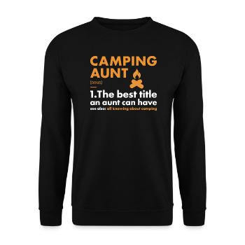 Camper Aunt Definition Camping - Unisex Sweatshirt - black - Front - Alina (178cm) & Michal (187cm)