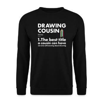 Dessin de définition de Cousin de tiroir - Sweat-shirt Unisexe - noir - Devant - Alina (178cm) & Michal (187cm)