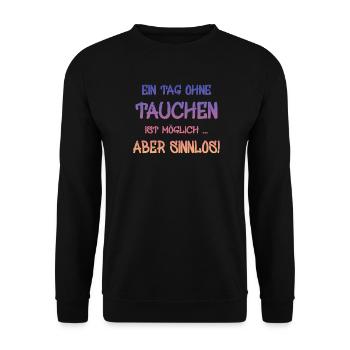 tauchen diving - Unisex Pullover - Schwarz - Vorne - Alina (178cm) & Michal (187cm)