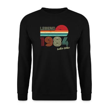 Legend 1984 Birthday Shirt Gift Anniversary - Unisex Sweatshirt - black - Front - Alina (178cm) & Michal (187cm)