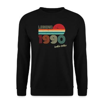 Legend 1990's Birthday Shirt Gift Anniversary - Unisex Sweatshirt - black - Front - Alina (178cm) & Michal (187cm)