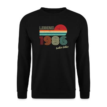 Legend 1986 Geburtstagsshirt Geschenk Jubiläum - Unisex Pullover - Schwarz - Vorne - Alina (178cm) & Michal (187cm)