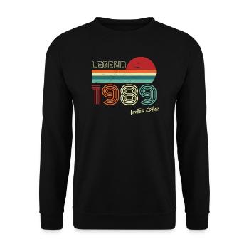 Légende 1989 Anniversaire Chemise Cadeau Anniversaire - Sweat-shirt Unisexe - noir - Devant - Alina (178cm) & Michal (187cm)