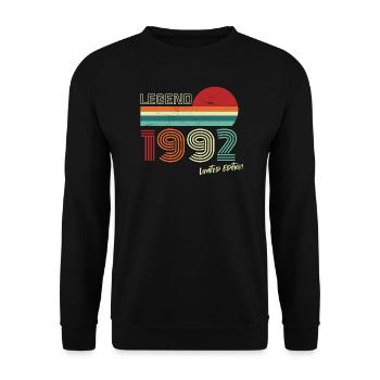 Legend 1992 Birthday Shirt Gift Anniversary Par - Unisex Sweatshirt - black - Front - Alina (178cm) & Michal (187cm)