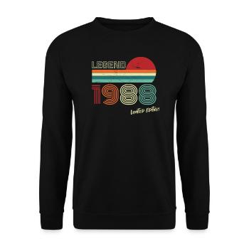 Legend 1988 Birthday Shirt Gift Anniversary - Unisex Sweatshirt - black - Front - Alina (178cm) & Michal (187cm)