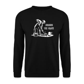 L’homme qui creuse la tombe - Sweat-shirt Unisexe - noir - Devant - Alina (178cm) & Michal (187cm)