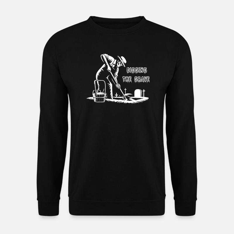 Mann schaufelt das Grab - Unisex Pullover - Schwarz