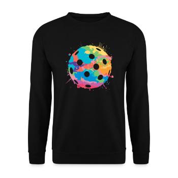 Floorball Ball Innebandy Girls Boys Floorball - Unisex Sweatshirt - black - Front - Alina (178cm) & Michal (187cm)