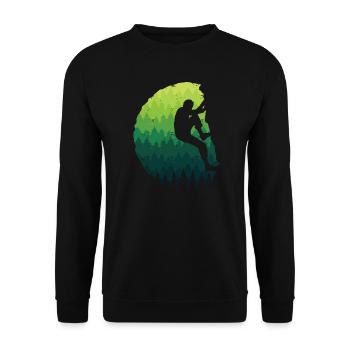 Climbing Climbers Kids Boys Mountains Bouldering - Unisex Sweatshirt - black - Front - Alina (178cm) & Michal (187cm)