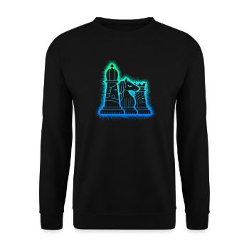 Chess Pieces Chess Set Kids Boys Chess - Unisex Sweatshirt - black - Front - Alina (178cm) & Michal (187cm)