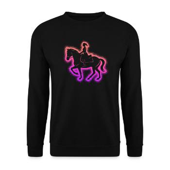 Pferd reiten Reiterin Reiter Frauen Mädchen Pferde - Unisex Pullover - Schwarz - Vorne - Alina (178cm) & Michal (187cm)
