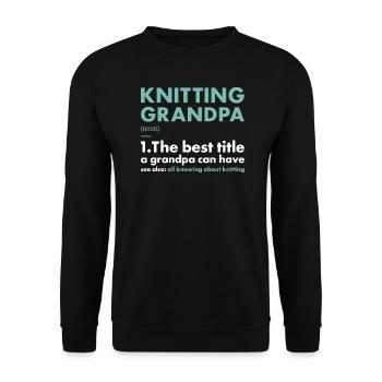 Knitter Grandpa Definition Knitting - Unisex Sweatshirt - black - Front - Alina (178cm) & Michal (187cm)
