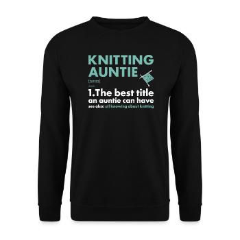 Tricoteuse Auntie Définition Tricot - Sweat-shirt Unisexe - noir - Devant - Alina (178cm) & Michal (187cm)