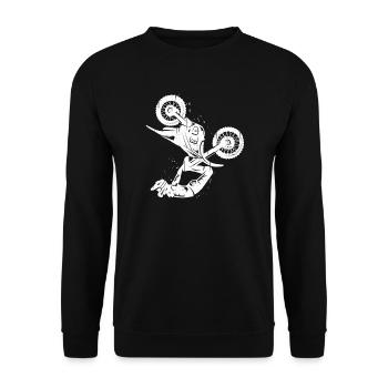 Dirt Biker Dirt Bike Men's Motocross Boys - Unisex Sweatshirt - black - Front - Alina (178cm) & Michal (187cm)
