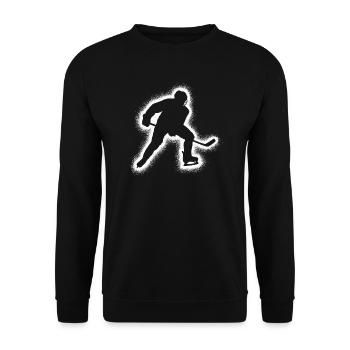 Eishockeyspieler Eishockey Jungen Männer Hockey - Unisex Pullover - Schwarz - Vorne - Alina (178cm) & Michal (187cm)