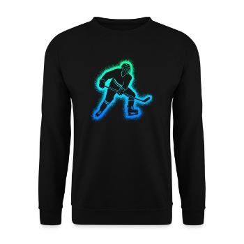 Eishockeyspieler Eishockey Kinder Männer Hockey - Unisex Pullover - Schwarz - Vorne - Alina (178cm) & Michal (187cm)