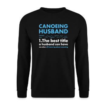 Canoeist Husband Definition Canoeing - Unisex Sweatshirt - black - Front - Alina (178cm) & Michal (187cm)