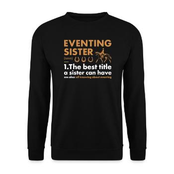 Rider Sister Definition Eventing - Unisex Pullover - Schwarz - Vorne - Alina (178cm) & Michal (187cm)