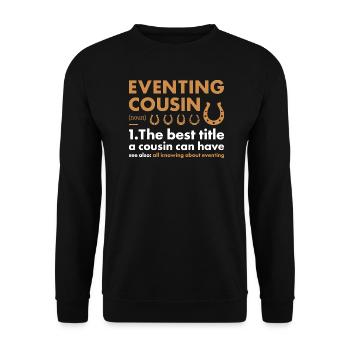 Rider Cousin Definition Eventing - Unisex Pullover - Schwarz - Vorne - Alina (178cm) & Michal (187cm)
