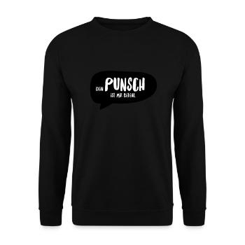 Weihnachten Punsch +++ Design Farben änderbar +++ - Unisex Pullover - Schwarz - Vorne - Alina (178cm) & Michal (187cm)