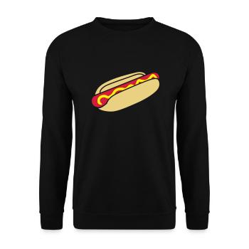 fastfood_hotdog_design_3c - Unisex Sweatshirt - black - Front - Alina (178cm) & Michal (187cm)