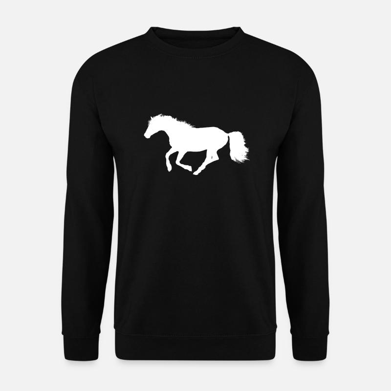 Cheval au galop - Silhouette Blanc Blanc - Sweat-shirt Unisexe - noir