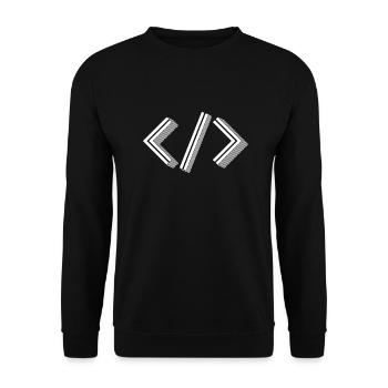 Retro Bracket's - Full Stack Developer HTML XML - Unisex Sweatshirt - black - Front - Alina (178cm) & Michal (187cm)