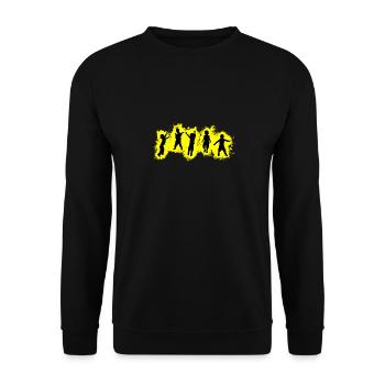 Kids Party jaune et noir Outline - Sweat-shirt Unisexe - noir - Devant - Alina (178cm) & Michal (187cm)