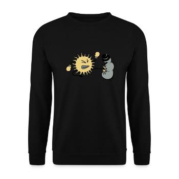 sun kicks snowman - Unisex Sweatshirt - black - Front - Alina (178cm) & Michal (187cm)