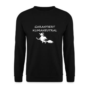 Umweltfreundliche Hexe - Unisex Pullover - Schwarz - Vorne - Alina (178cm) & Michal (187cm)